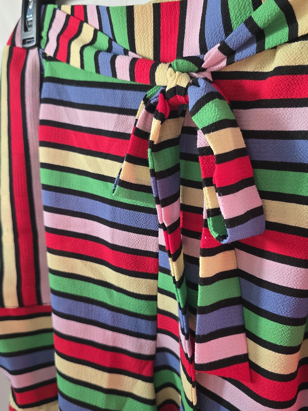 LA Gypsy Vintage Women's Multicolor Striped Shorts 2X Plus Festival Boho Pride - Picture 6 of 8